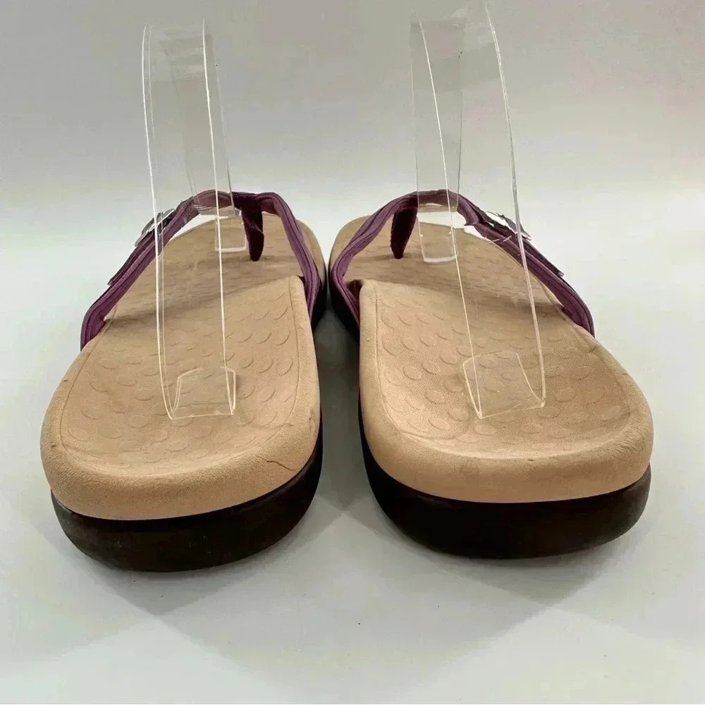 New Vionic Patty womens sandals size 10 42 purple canvas thong flip flops - Picture 6 of 14